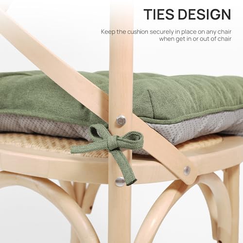 Love's cabin Memory Foam Chair Cushions Set of 4, 15.5"x15.5"x3.5" Indoor & Outdoor Seat Pads for Dining, Kitchen, Office, Patio Chairs - Green by Love's cabin - Used condition - Image 4