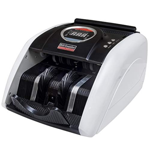 Qobvoeh 自動紙幣計算機 紙幣計数機 多国通貨対応 5200UV 磁気&紫外線偽札検知 1分間900枚 大型LCD表示画面 預け入れ枚数設定&合計機能 業務用 家庭用 店舗用 (ホワイト)