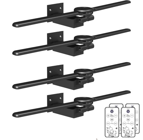 Image of 4 Pack Picture Light for Wall, 18in Cordless Rechargeable Wall Art Light, Adjustable Brightness Painting Frame Light with for Living Room, Gallery, Artwork (Black)