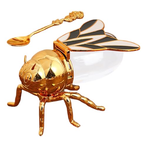 Generico Pentola Al Miele A Forma Di Ape - Barattolo Di Miele A Forma Di Ape Decorativa | BEEE Jar | BEEE Figurine Glass Honney Contenitore Adatto Per Lo Stoccaggio Del, Il Display Da Tavolo E