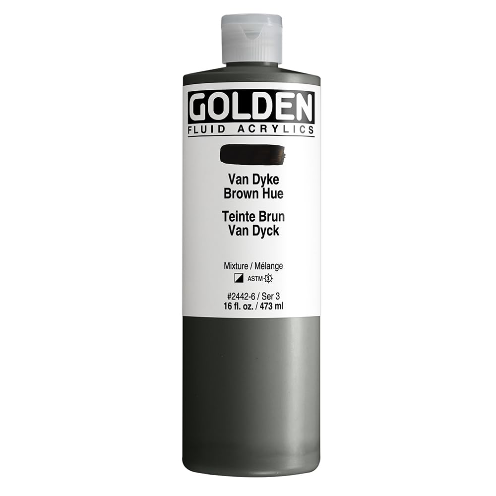 Golden : Fluid Acrylic Paint : 473ml (16oz) : Vandyke Brown Hue