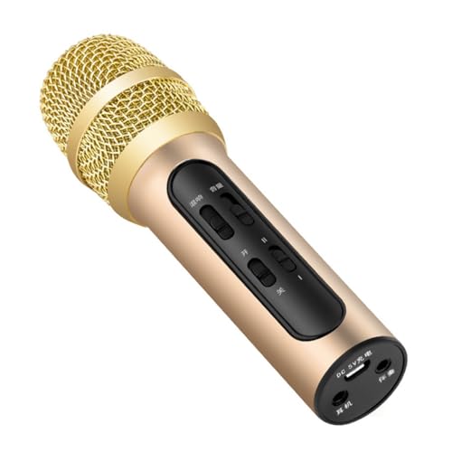 Microphone sans fil Yardwe en alliage d'aluminium 400 mAh et plastique pour karaoké solo