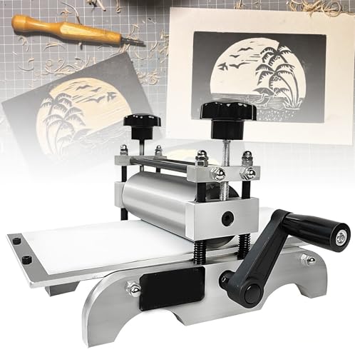 HNBYLMM Prensa de Grabado de Sobremesa, Prensa de Grabado, Máquina de Impresión Tipográfica para Grabado en Papel, Madera y Placa de Cobre, área de Impresión de 35 X 17 cm