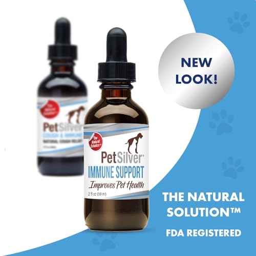 PetSilver Immune Support Supplement, Kennel Cough, Respiratory, Sinus, and Allergy Relief for Dogs & Cats, All Natural Patented Chelated Silver, Easy to Use Dropper, 2 fl oz - Thumbnail 2