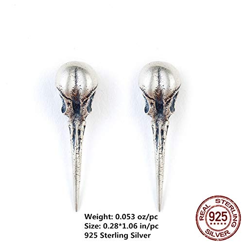 Czjewelry 925 Sterling Silver Teens Hummingbird Skull Stud Earring | Punk Earrings For Women Girls #TOP1