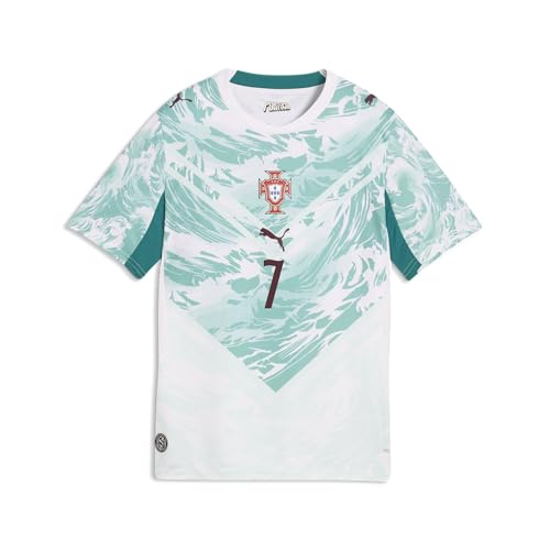 PUMA Unisex-Child FA Portugal Away Player Jersey Replica White-Green Lagoon SS26