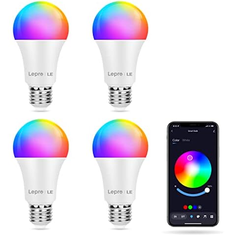 Lepro Bombillas Colores LED Regulable E27 RGBW con Control Bluetooth Cover