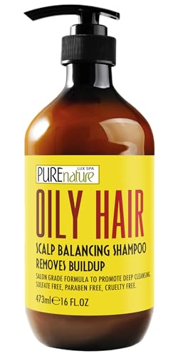 Oily Hair Shampoo - Sulfate Free Buildup Remover for Itchy Scalps - Deep Cleanse Shampoo for...
