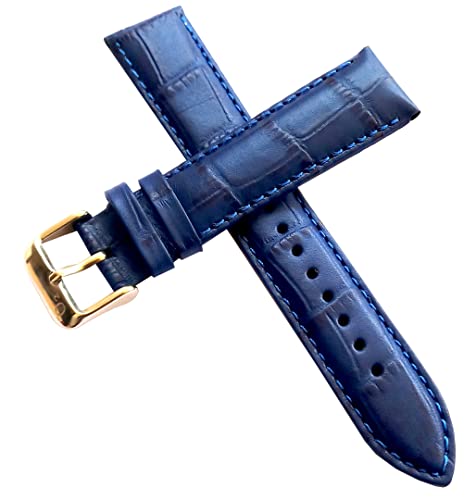Image of 18mm 20mm 22mm 24mm 26mm 28mm 30mm 32mm Genuine Leather Black Brown Light Brown Blue Silver Rose Yellow Golden Silver Buckle Clasp Watch Band Strap for Men and Women