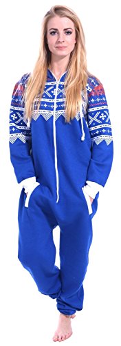 Newfacelook Womens Onesie Aztec Print Adult Ladies Jumpsuit Fleece One Piece Unisex Nightwear