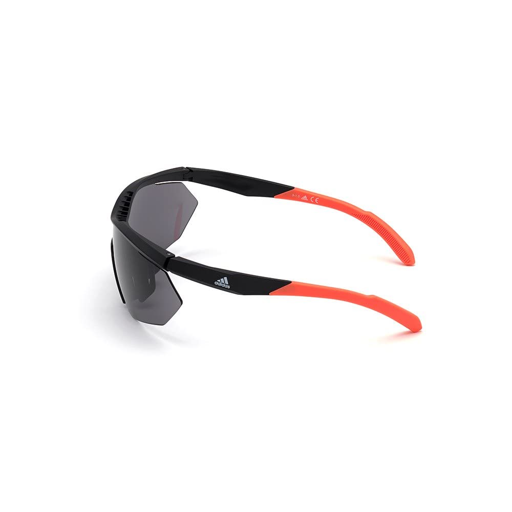 adidas Sport SP0016 Sonnenbrille Damen, Sportliche, Schlanke und Leichte Sonnenbrille, Maskenförmige Gläser, Rauchige Linsen, Mattschwarz