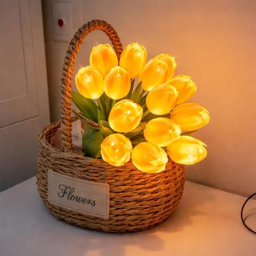 Lámpara de mesa tulipán romántica Radiant con jarrón, 15 luces LED miniatura 5