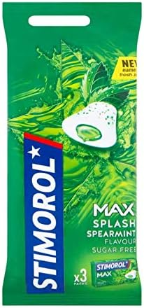 Spearmint Sugarfree Chewinggum | Stimorol | Max Splash Spearmint Flavour Sugar Free 3 x 22g | Total Weight 2.33 ounce