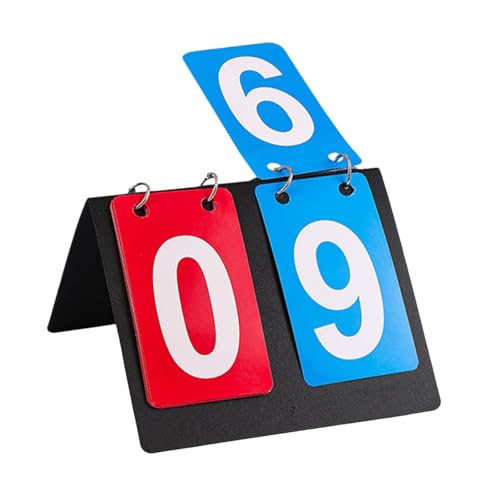 Vaveren Sports Scoreboard Substitution Board 2 Digit Flip Board Tabletop Score Flipper for Team Games Competition Volleyball Baseball