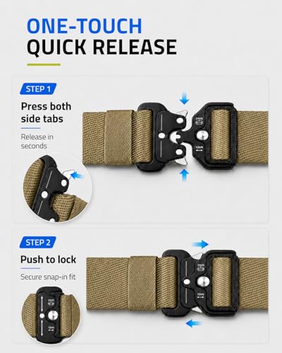 Image of Mens Belt, Tactical Military Utility Rigger Work 1.25 Inch Belts for Men Women with Quick Release Buckle