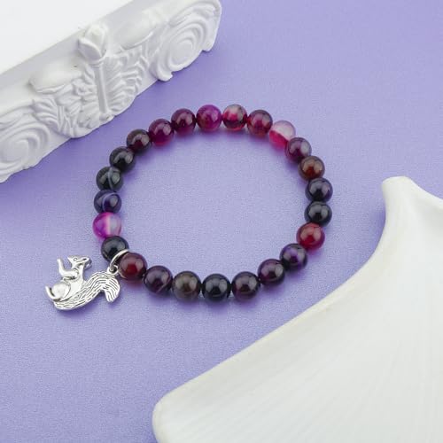 Image of MollyQueen Cute Squirrel Gifts - Squirrel Jewelry Bracelet Inspirational Gift for Friend