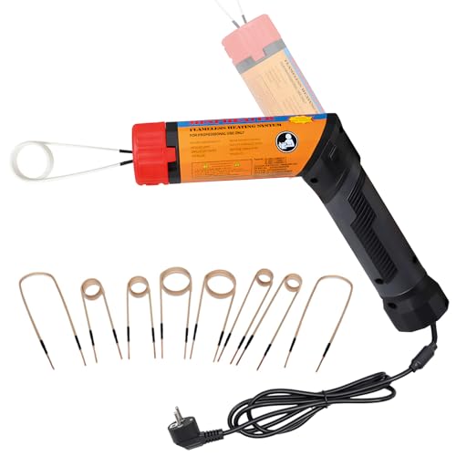 1100W Magnetische Induktionsheizgerät, Drehbare Flameless Induction Heater, Induktions Heizset mit 8 Induktionsspulen, Maximale Heiztemperatur 800°C, Zum Entfernen Von Rostigen Bolzen und Muttern