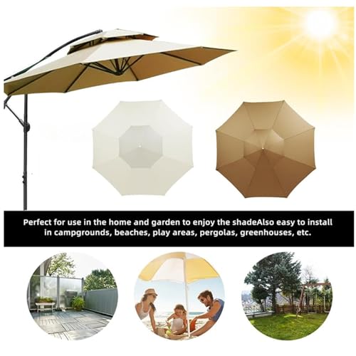 Housse de parasol de rechange 3m double toit pour parasol de marché - 4