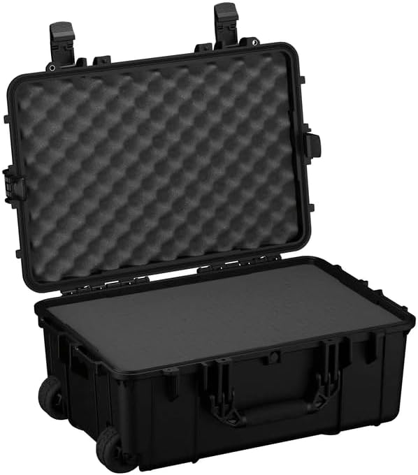 Condition 1 24 Rolling Heavy-Duty Lockable Storage Case Model 305 with Wheels and Handle, IP67 Rated Waterproof, Dustproof, TSA Friendly, Made in USA, 24.50x17.02x10.20, Black