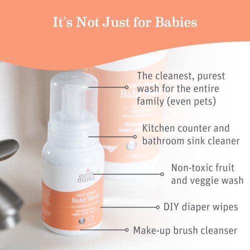 Earth Mama 10-055 Sweet Orange Baby Liquid Wash Foaming Hand Soap, Organic All Purpose Body Wash For Sensitive Skin, Castile Soap thumb #1
