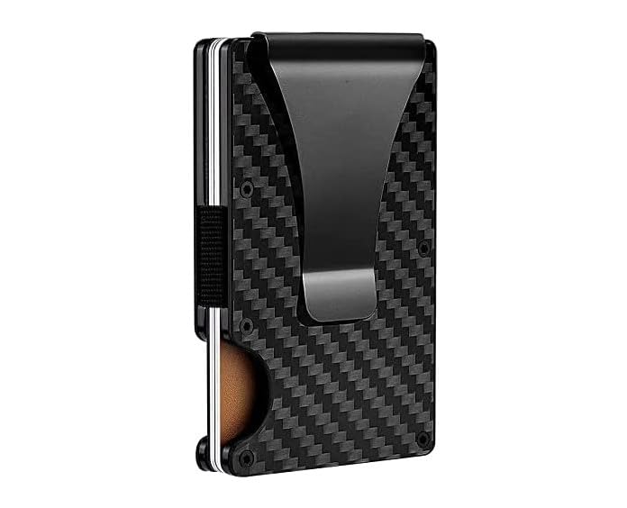 Carbon Fiber RFID Blocking Wallet for Men & Women | Slim Metal Credit Card Holder with Money Clip | Minimalist Front Pocket Card Wallet | Lightweight Cash & Card Organizer-picture-16