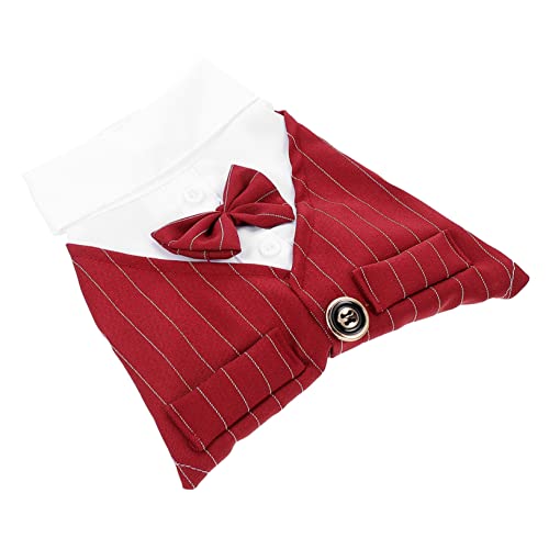 GANAZONO ペットスーツ 服装 ハロウィンペット犬セーター 犬用トナカイコスチューム 犬用冷却ベスト ダックスフンド衣装 犬の服 犬のフォーマルスーツ 犬用シャツ 犬の衣装 ポリエステル 赤