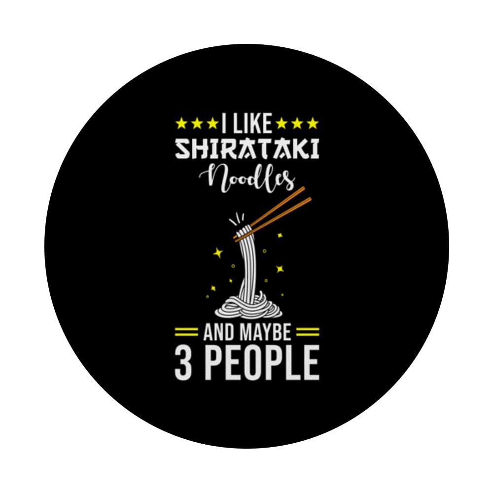 Shiritaki Noodles Low Carb Diet - I Like Shirataki Noodles PopSockets Swappable PopGrip, Black - Image 3