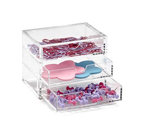 OSCO A3275 Magazin mit 3 Schubladen aus klarem Acryl, klein