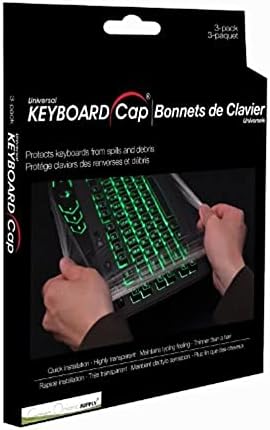 Green Onion Supply Fully Covered Flat Style Easily Sanitized Universal 0.025mm Superb Tactile Feeling Waterproof Anti-Dust Keyboard Cap Cover for Desktop Keyboard Hospital/Dentist Use [3 Pack]