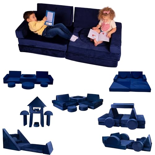 Best Nugget Couch for Kids: Soft, Modular, and Perfect for Playrooms 7 Schooled Kids Soft Play Nugget Shaped Couch (14pcs) - Children's Furntiture, Modular Kids Play Couch - Sensory Room Must Have Gifts for Toddlers - Climbing Pillow Fort