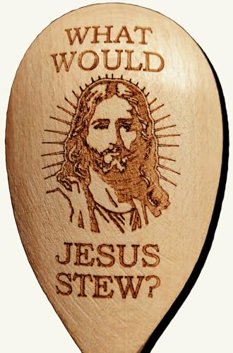 What Would Jesus Do Stew Wooden Baking Spoon Novelty Cooking Gift Christian God Religous Present