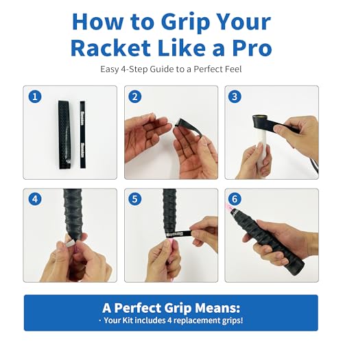 Senston Badminton Rackets Set for Backyards Lightweight Badminton Set of 4-6 Shuttlecocks, 4 Grips & Bag for Adults Family Beginners Games - Thumbnail 6