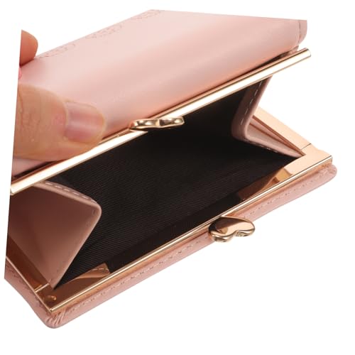 NOLITOY Cute Mini Wallet Clutch Purse for Women Compact Card Organizer and Coin Purse Lightweight and Portable for Outdoor Shopping and Travel Stylish Pink Design4