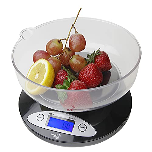 Smart Weigh Food Kitchen Scale With Bowl,11Lb X 0.1Oz / 5000 X 1Grams, Digital Weight Scale For Baking ,Cooking For Ounces And Grams #TOP4
