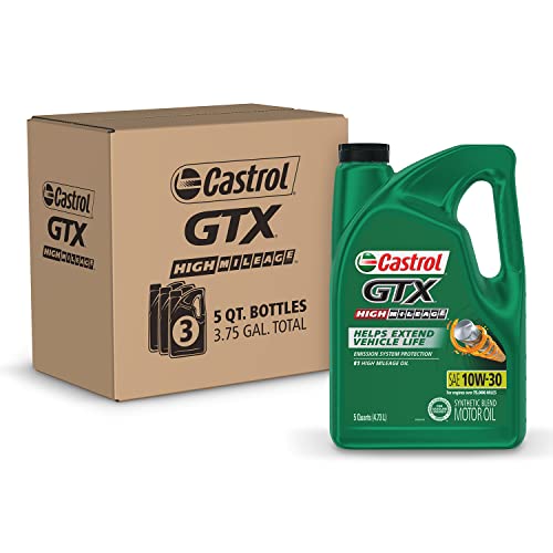 Castrol 03110-3Pk Gtx High Mileage 10W-30 Motor Oil - 5 Quart, (Pack Of 3) #TOP26