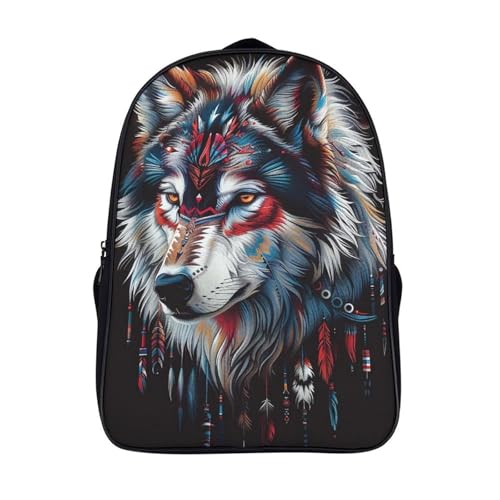 Sac à dos loup pour enfants : cartable 3D étudiant, sac léger et imperméable 40cm