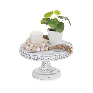 Hanobe Small Wood Cake Stand: White...
