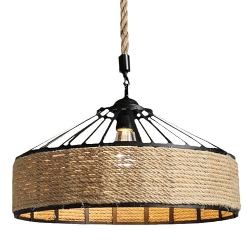 Luminaire en corde de chanvre E27 suspension plafond encastrée chambre