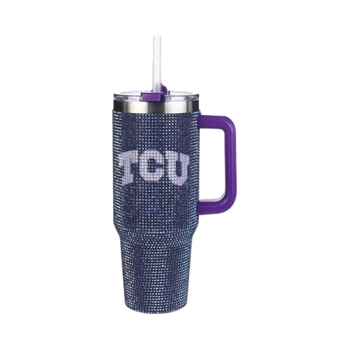 Image of The Memory Company | Licensed NCAA 40oz TC Bling Game Day Tumbler with Team Logo,Texas Christian University