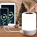 Produktbild yeazol LED Nachttischlampe,Smart Touch Lampe, Mit 4 USB Ladeanschlüssen,Timing-Funktion, Dimmbarem 3 Stufigem Warmweißem Licht, Sieben Farbwechselnden RGB