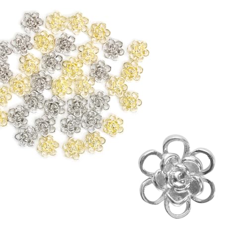 メタルパーツ フラワー お花 和 和風 3D 立体 ネイルアート ネイルジュエリー ゴールド シルバー シンプル ジェルネイル フラワーアート <ネイル工房公式> (【17-339】SILVER)