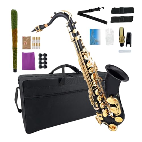 Image of Tenor Saxophone B Flat Tenor Sax Bb Tenor Saxophone for Beginners Students with Mouthpiece Reeds Cleaning Cloth Carrying Case
