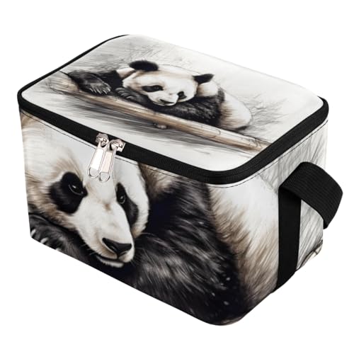 GzLeyigou Lunch Bags for Women Men 9 Cans,Panda Painting Hot & Cold Food Delivery Bag Insulated Grocery Bag Insulated Lunch Box Panda Cooler Bag for Office Work Picnic Beach
