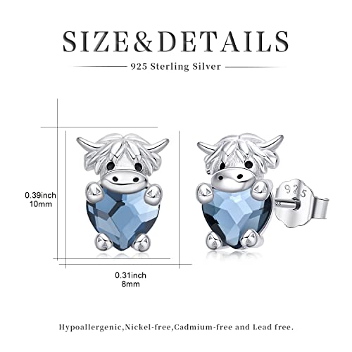 JUSTKIDSTOY Hypoallergenic Earrings Sterling Silver Crystal Cute Animal Studs Earrings for Sensitive Ears Birthday Gifts for Women Girls2