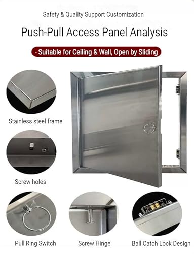Puerta de acceso con agujero para llave panel de registro de acero inoxidable multiusos 5