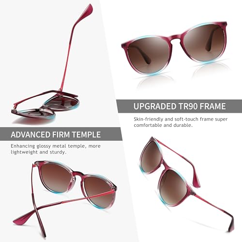 Image of SUNGAIT Premium Vintage Round Sunglasses for Women Men Classic Retro Style