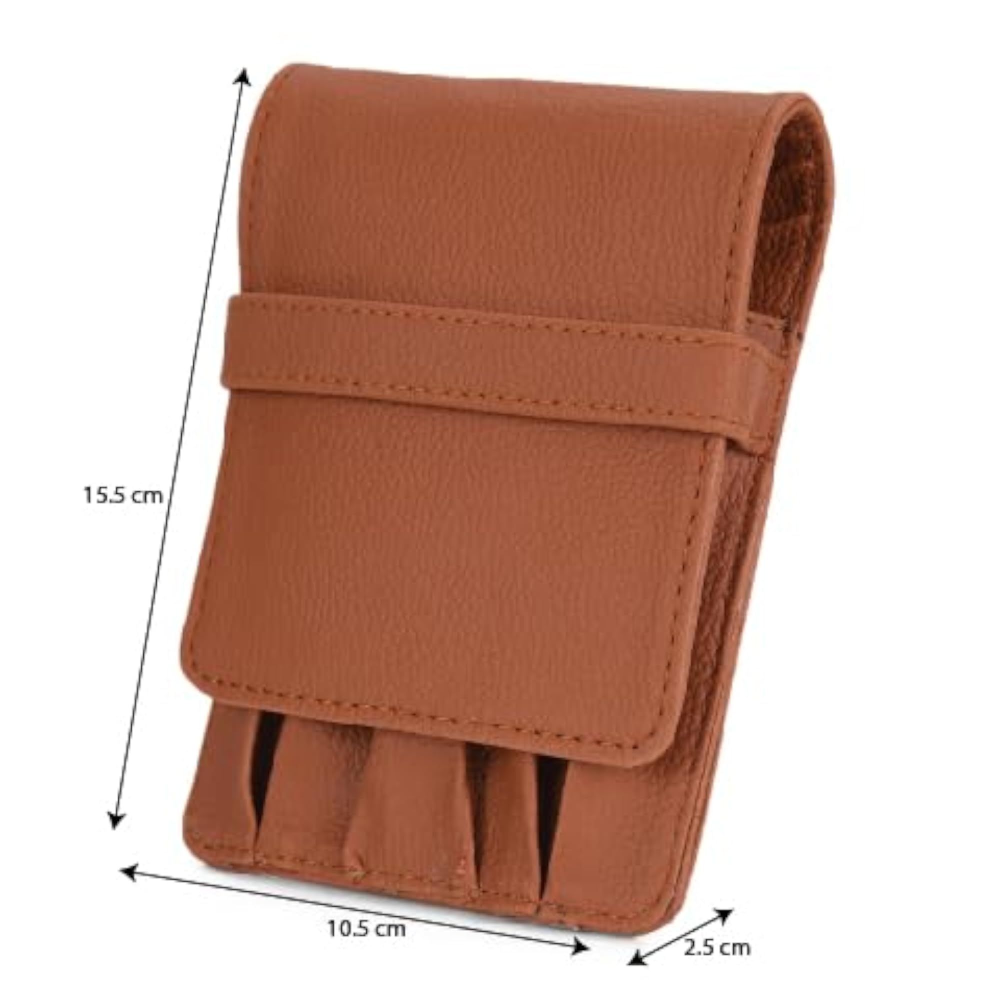 PU Leather Pen Holder for 5 Pens, Colour KP-Tan