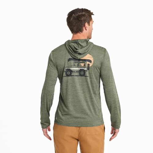 Life is Good Men's ATV Canoe Long Sleeve Sun Crusher Hoodie, Moss Green, Large2