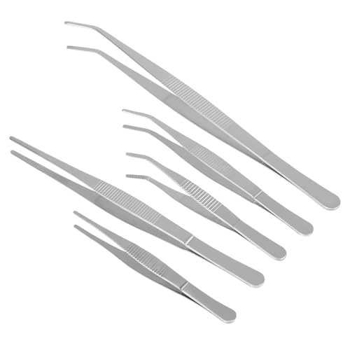 Didiseaon 5pcs Stainless Steel Tweezers Set Gardening Accessory Diy Tool First Aid Craft Pointy Tweezers for Plants