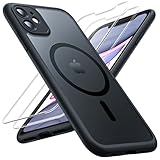 TOCOL 3 in 1 Magnetic for iPhone 11 Case, Upgraded [Full Camera Protection] [Compatible with Magsafe] [15FT Military Grade Protection] Bumper for iPhone 11 6.1 Inch, Black